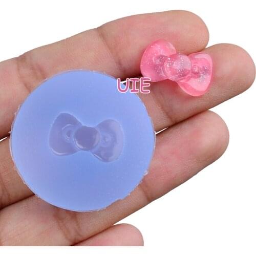 FYL318U 16.9mm x 9.9mm Bowknot Bow Silicone Mold Fondant Cake Decoration Candy Resin Clay Earrings Necklace Craft Soap Candle