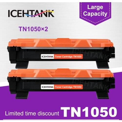 ICEHTANK 2PCS TN1050 toner cartridge compatible for Brother TN1030 TN1050 TN1060 TN1070 HL-1110 1210 MFC-1810 DCP-1510 1610W