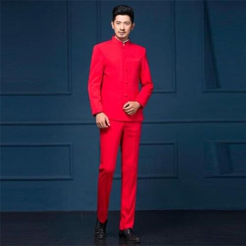 Chinese tunic suits young mens dresses slim fashion chorus costumes Tang blazers banquet traje de hombre para boda gitana
