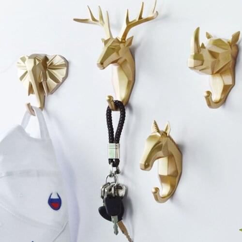 Hook Multifunctional Key Ring Wall Hanging Home Coat Hat Rack Hanging Deer Head Nordic Creative Animal Decoration Hook