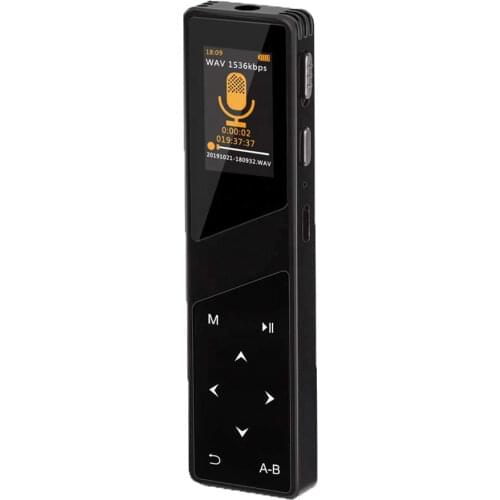 EVISTA 16GB Touch Screen 1536Kbps Voice Activated AVR Sound Recorder MP3 Player with Password Protection Noise Deduction