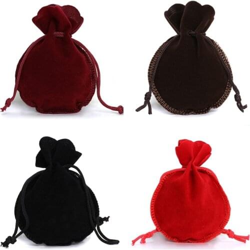 10pcs 2 Sizes Calabash Packing Drawstring Velvet Pouch Sachet Gift Bag For Jewelry Wedding Things Party Bead Container Storage