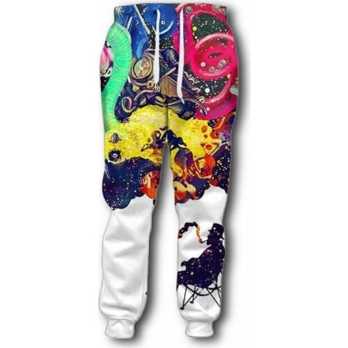 Fashion Men/women Casual Loose Trousers Harajuku Smoking Man 3D Print Sweat Harem Pants Hip Hop Elastic Waist Joggers Sweatpants