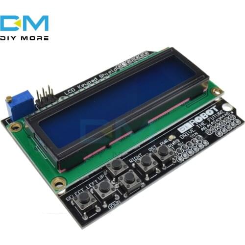 1602 LCD Board Keypad Shield Blue Backlight Module For Arduino Duemilanove Robot Board 16 Character by 2 Line HD44780 interface