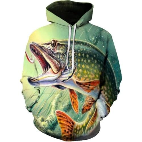Spring And Autumn Fashion Fishing Mens Hoodie 3D Print Autumn Outdoor Carp Casual Sweatshirt Funny Hoodies Men Oversized Hoodie