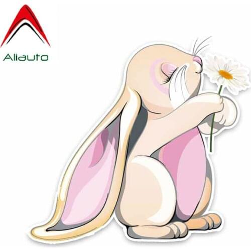 Aliauto Cartoon Car Sticker Lovely Rabbit Graphical Automobiles Accessories for Volvo Honda Civic Mitsubishi Kia Lada,15cm*14cm