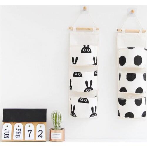 3 Pockets Wall Hanging Storage Bag Folding Closet Wardrobe Hang Bag Kids Toys Organizer Pocket Pouch Sundries Cosmetic Container