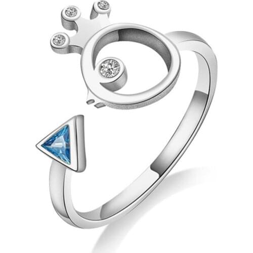 NEW 100% 925 Sterling Silver Rings Retro Simple Ornate Crown Women Open Ring Original Design Jewelry Gift jz241-jz260