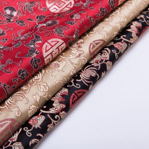 New arrival brocade Pomegranate flower fabric for patchwork felt tissue telas dress bed sheet children cloth coat 100x75cm