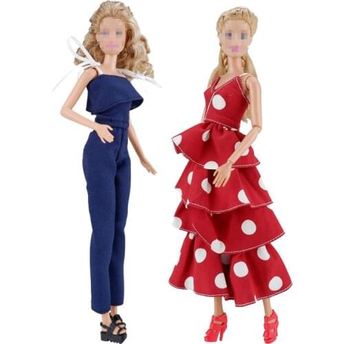 Handmade Doll Clothes Fashion Outfit Daily Casual Dress Wear Suit Doll Clothes For Barbie Clothes Accessories
