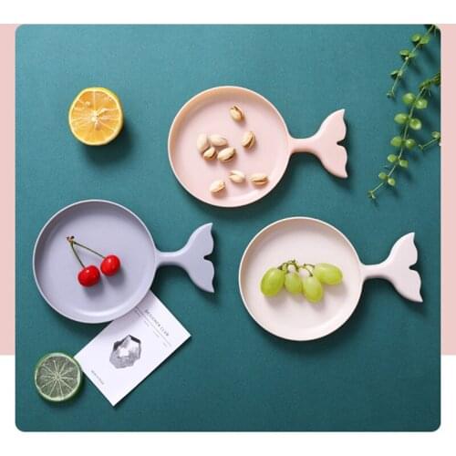 Fish Shape Solid Color Creative Wheat Straw Seasoning Fish Shape Wheat Straw Seasoning Dish Sauce Vinegar Mini Plate