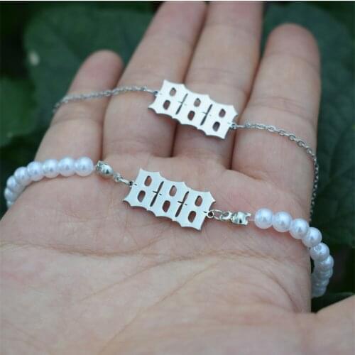 Wholesale 10pcs 111 222 333 444 555 777 888 999 Bracelet Angel Number Anklet For Women Imitation Pearls Chain Beach Jewelry Feet