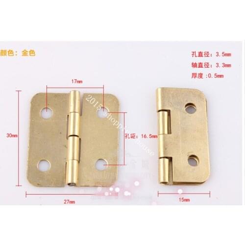 Hinges for wooden wine box & decorative 1.2 inch golden yellow hinges box small hinge 30mm*27mm*0.5mm