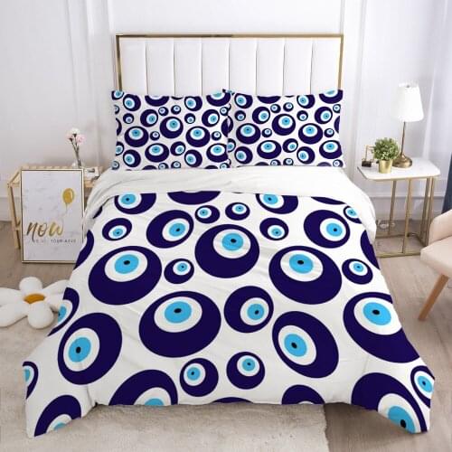 3D luxury bed linen Bedding set Blanket cover set sheet euro 2.0 1.5 family for home Bed set 150x200 evil eye white drop ship