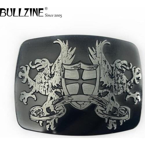 The Bullzine Dragon belt buckle with black coating FP-03364 with continous stock suitable for 4cm width belt