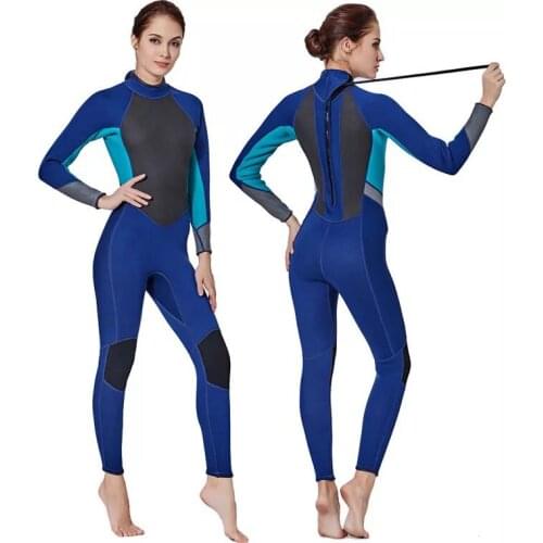 Sbart Long Sleeve Female Neoprene Wetsuit 3mm Anti-UV Thermal Quick-dry Anti-jellyfish Swimsuit for Surfing Diving Scuba Dive