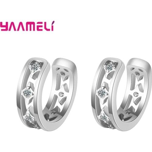 925 Sterling Silver Clip Earrings for Women Men Wedding Engagement Ornaments Non Piercing No Hole Cuff Ear Brincos Jewellery