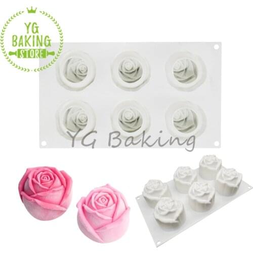 Dorica Romantic Rose Mousse Cake Mold Valentines Day Chocolate Silicone Mold Fondant Cake Decorating Kitchen Baking Tool