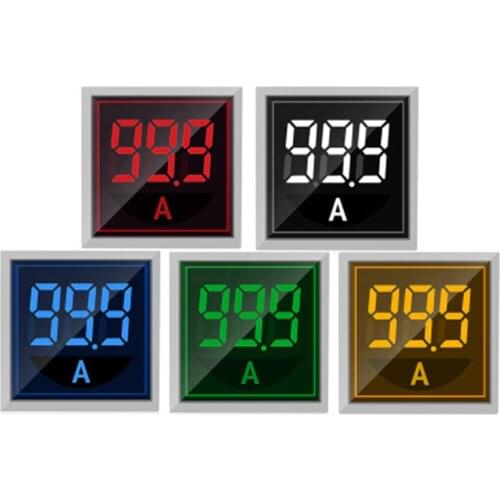 ST17A Square 22mm Ampermeter Current Meter 0-100A Ammeter Indicator Light Current Tester Signal Light Electric Current Tester