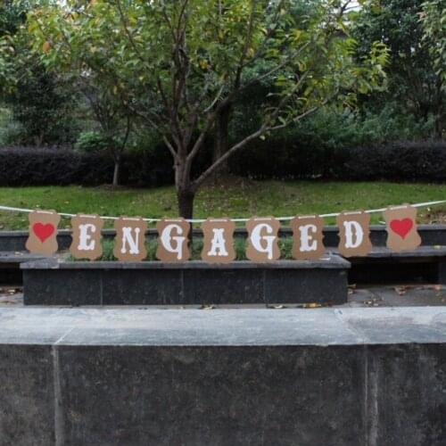Handmade ENGAGED Wedding Banner/Photo Booth Props Photobooth For Wedding Decoration Birthday Party Event Party Supplies