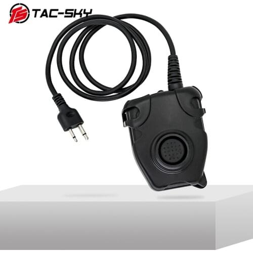 TAC-SKY Tactical Headset Walkie Talkie Military Adapter PTT PELTOR PTT Push-to-Talk 2-pin ICOM Plug Peltor Ptt
