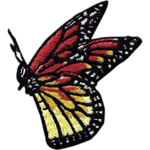 Embroidery Butterfly Badge Made by Twill with Heat Cut Broder and Iron On Backing Accept Custom MOQ50pcs Free Shipping