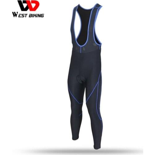 WEST BIKING Mens Cycling Bib Tights Outdoor Sport Padded Long Pants Bike Leggings Road Bike Bicycle Bib Pants Tights Braces