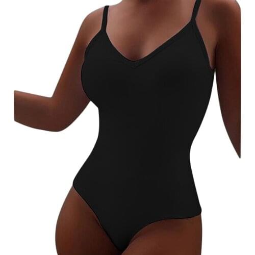 Sexy Bodysuit Women Sexy Deep V Neck Bodysuits Women Off Shoulder Body Top Streetwear Simple Black White Jumpsuit