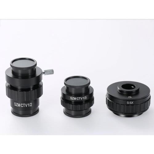 0.5X C-mount Lens Adapter 1/2 1/3 CTV Adapter For SZM Trinocular Stereo Microscope Camera Accessories Synchronous focus