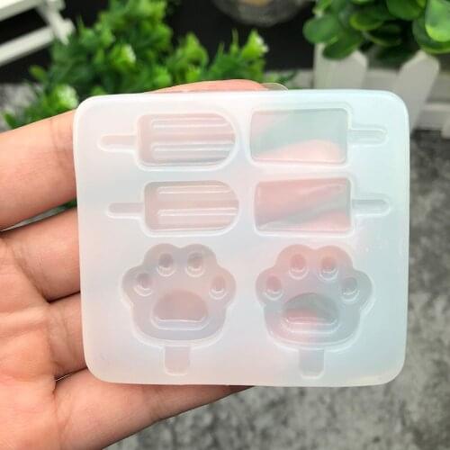 1pcs Popsicle Ice cream Cat Claws Charms Molds Resin Jewelry Liquid Silicone Mold For DIY Decorate Jewelry Making