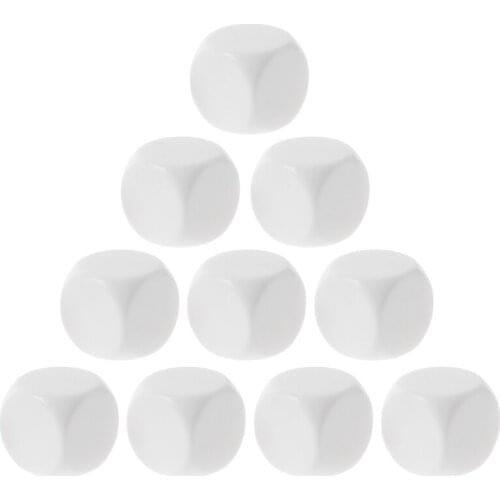 10Pcs/Pack New Acrylic White Blank Dice Teaching Props Game Accessories Mathematical Tools Rounded Corner