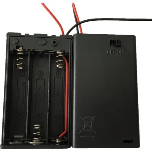 3XAAA waterproof battery shell 3XLR3 ON/OFF switch cover screw hole 6'' wires 4.5V battery box 3AAA battery holder ,200pcs/lot