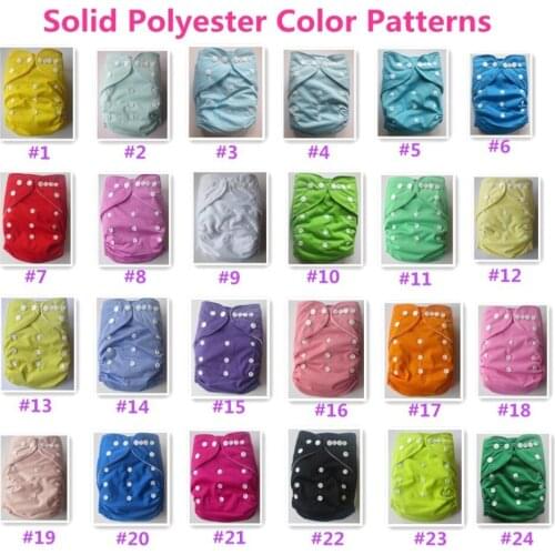 Free Shipping Double Rows Snaps Plian Baby 6pcs Pack Pocket Washable Adjustable Cloth Diaper Baby Nappies with 2 Inserts