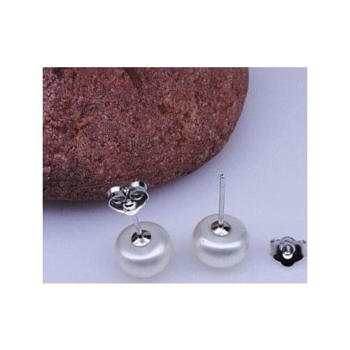 925 Silver 8.5m White Pink Lavender Exquisite Genuine Freshwater Pearl Stud Earrings Fine Jewelry Charming Women Jewelry