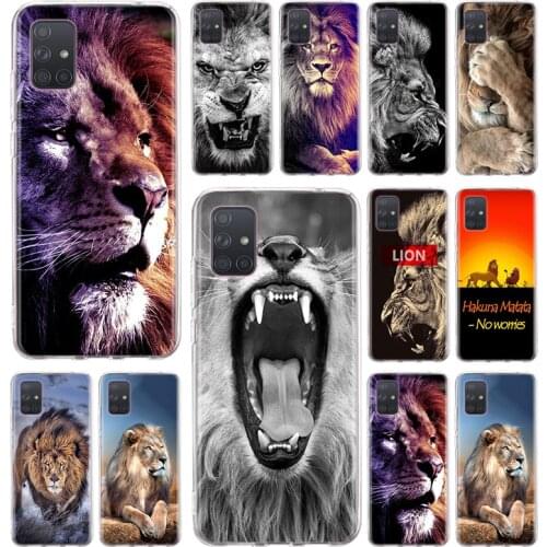 Case for Samsung Galaxy A51 A71 A50 A70 A10 A20 A30 A40 A11 A21 A31 A41 A91 5G A7 A9 Coque Cover Animaux Lion Newly
