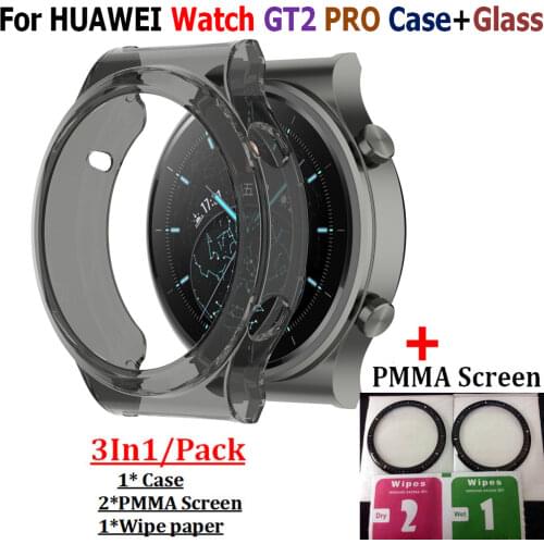Smart Bracelet watch Cover Frame For Huawei GT2 PRO Screen Protector Film TPU Plating Protective Case For Huawei GT 2 PRO Shell