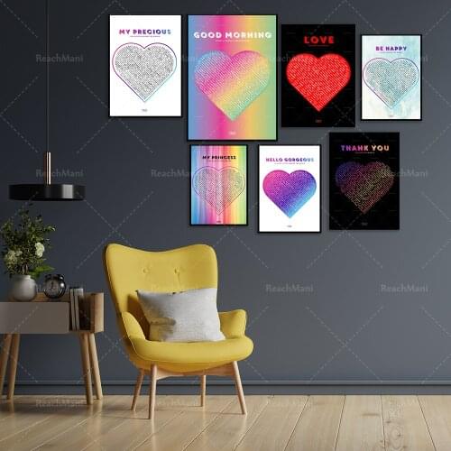 Quote posters in 100 languages-LOVE, thank you, good luck-positive posters for love and happiness, confidence and smile, peace