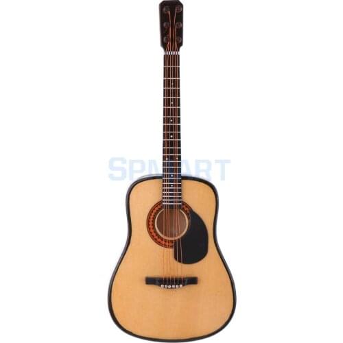 1/6 Scale Wooden Guitar Model with Stand PU Box Dollhouse Miniature Decor Musical Instrument for Action Figures Dolls