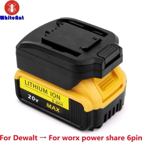 For Dewalt DCB 18V/20V Li-Ion Battery Convertor Adapter To 20V POWERSHARE 6-PIN Battery Transfer Tool For Worx