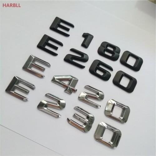 For Mercedes Benz E Class E180 E200 E220 E260 E320 E350 Chrome Number Letters Rear Trunk Emblem Badge Sticker