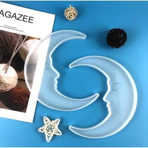 E56A Sun Moon Decor Epoxy Resin Mold Wall Mirror Wall Clocks Silicone Mould DIY Crafts Jewelry Pendant Casting Tool