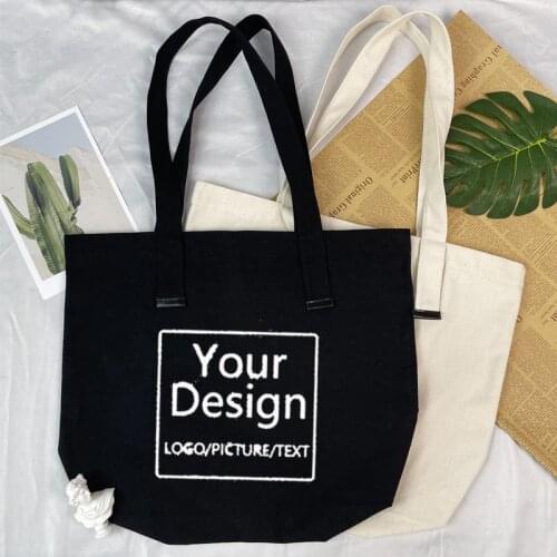 Eco Custom Canvas Cloth Tote Bag Customed Shopping Bag Printed Bag Printing Customized Unisex Handbags Shoulder Bags Ladies Men