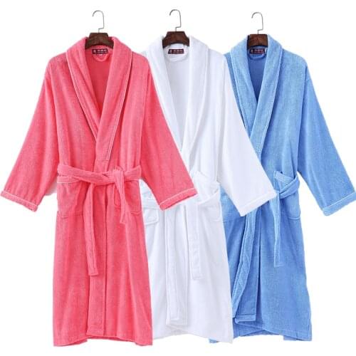 New Bathrobes Men Kimono Lovers Warm Couple Sleepwear Robe Women Lady 100% Cotton Nightwear Robes Male Soft Bathrobe Winter