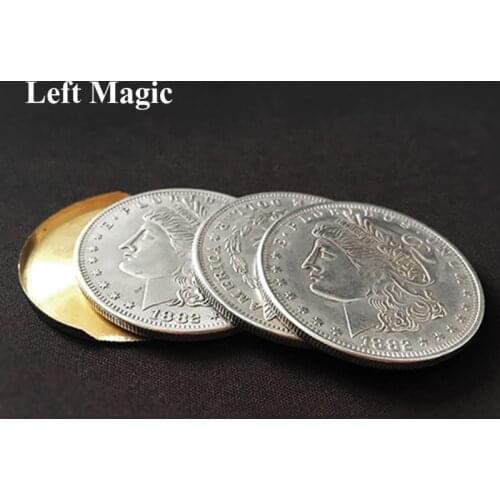 Illusion Coin ( Morgan Coin Version) Magic Tricks 3 Fly Coins Magic Trick Props Fire Comedy Ring