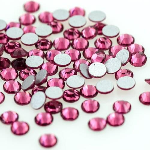 Ss2-ss16 rose crystal Flatback rhinestones Non hotfix Nail Art Decoration phone case DIY dancing costume Dress jewelry Bead