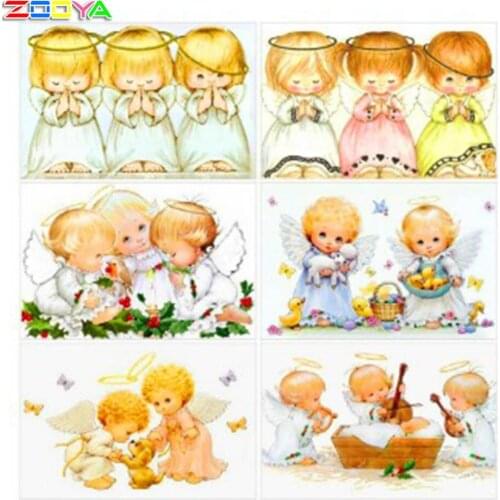 5D Painting DIY Diamond Portrait Painting Embroidery Angel Girl Religious River Mosaic Full Diamond Decorative Painting sp629