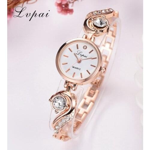 Lvpai Marke Luxus Strass Uhren Frauen Quarz Armband Uhren Damen Kleid Neue Mode Rose Gold Uhr relogios kol saati