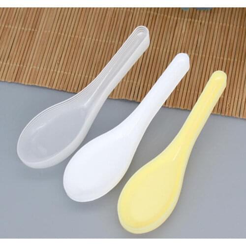 New 2000pcs Asian Soup Spoons Saimin Ramen White Plastic Spoon Outdoor Disposable Spoons Dining Food Sale Fast Free Shipping