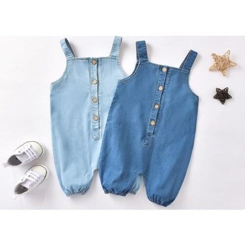 New Arrival Baby Boys and Girls Denim Overall Pants Striple T-shirt Optional