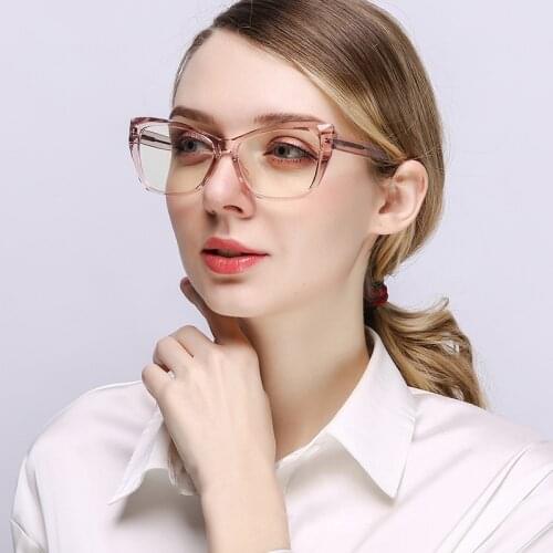 FENCHI TR90 Cat Eye Clear Computer Glasses Anti Blue Light Blocking Glasses Filter Reduces Eye Strain Optical Gaming Eyewear